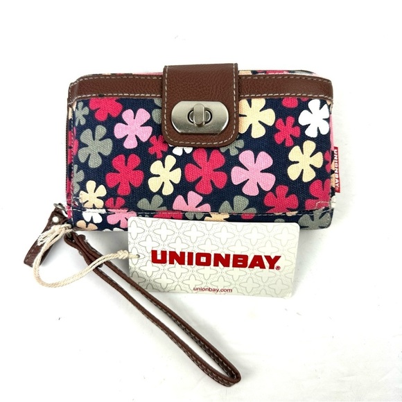 Union Bay Wristlet Wallet Cell Phone Holder Floral Canvas Brand New - Picture 2 of 6